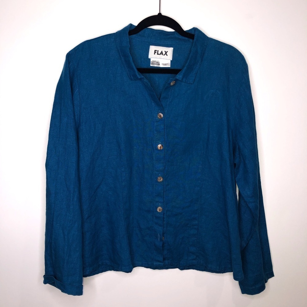 Flax Long Sleeve Button Up Linen Shirt